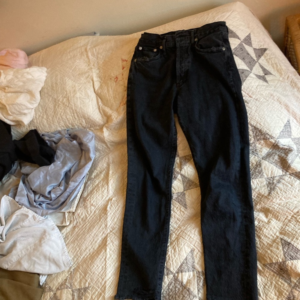 AGOLDE Jamie Jean dark blue black size 24 distressed ankle